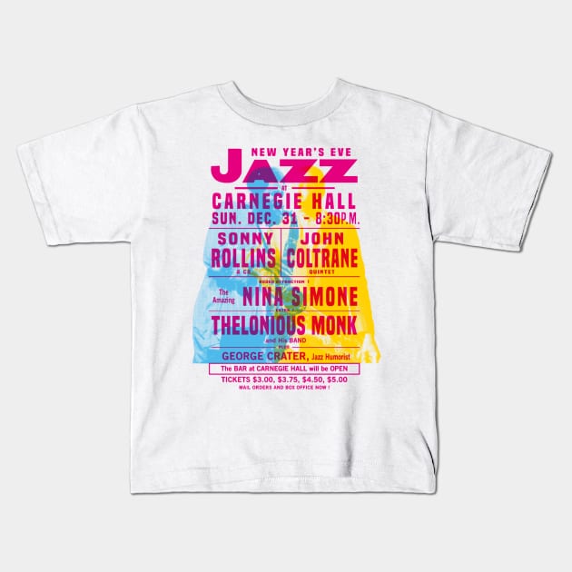 Sonny Rollins John Coltrane Nina Simone Thelonious Monk poster Kids T-Shirt by HAPPY TRIP PRESS